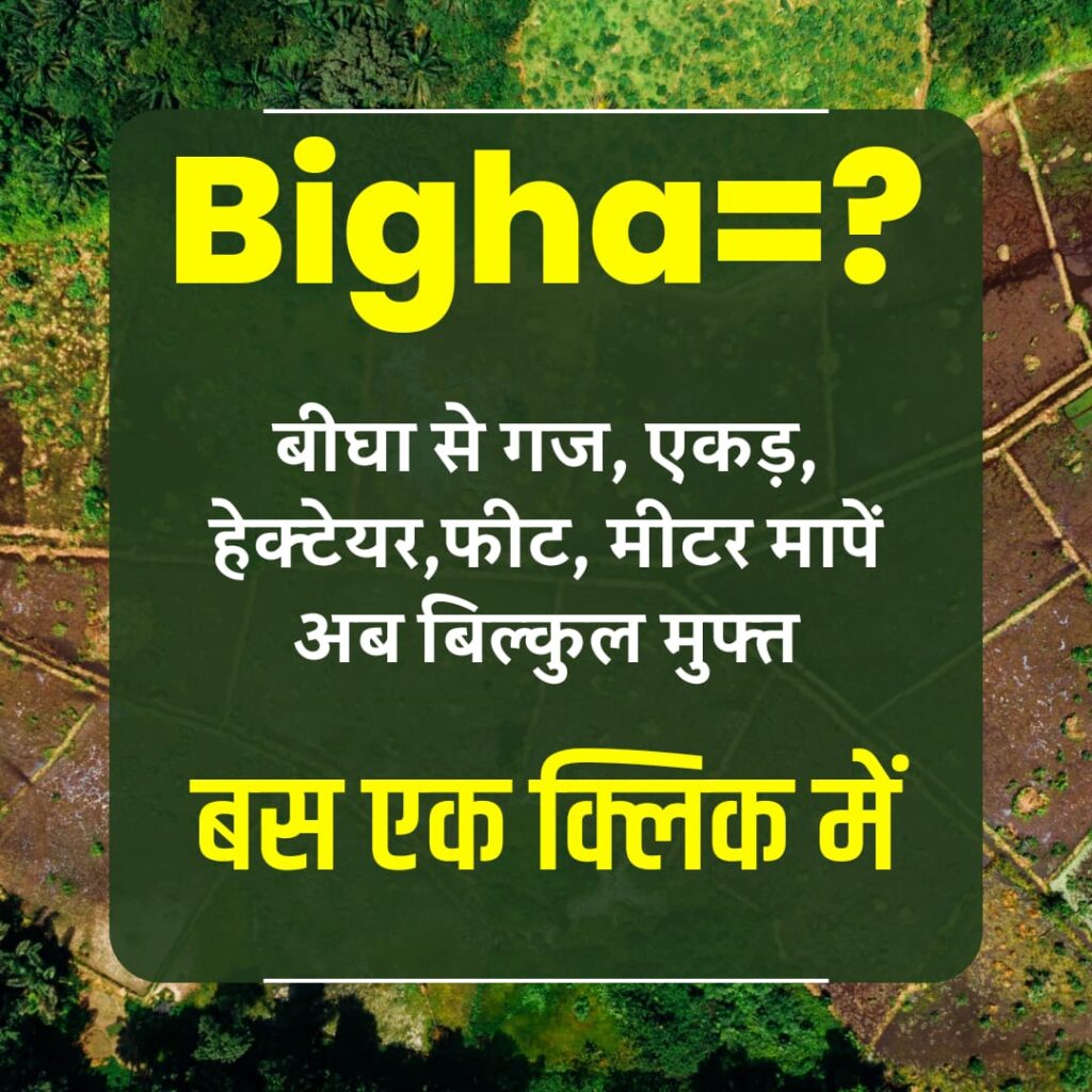 Bigha to Gaj, Acre, Hectare, Feet, Meter Converter Tool